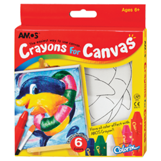 Kanvas krītiņi (6 krāsas) “Delfīns” Amos Crayons For Canvas CRX5P6CV-D