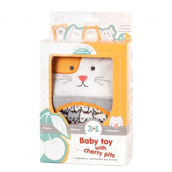 Terapeitiskā rotaļlieta sildīšanas spilventiņš/aukstums kaķis Amek Baby Toy Kitty with Cherry Pits 98403
