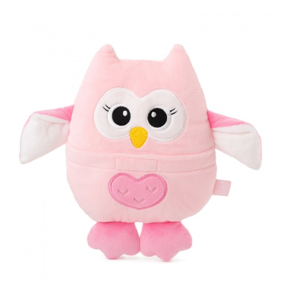 Terapeitiskā rotaļlieta sildīšanas spilventiņš/aukstums pūce Amek Baby Toy Owl with Cherry Pits Pink 98404