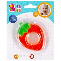 Zobgrauznis - kožamā rotaļlieta Bam Bam Teether Strawberry 430898