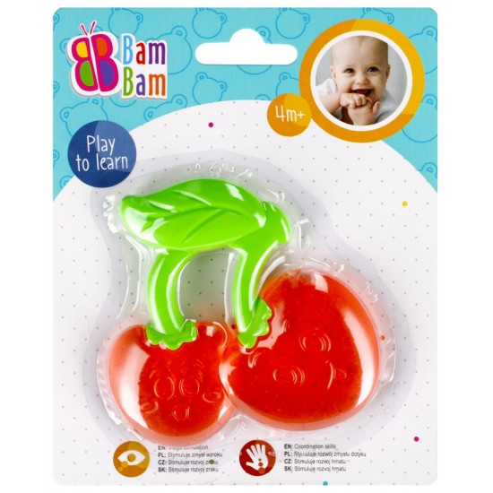 Zobgrauznis - kožamā rotaļlieta Bam Bam Teether Cherry 430927