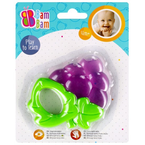 Zobgrauznis - kožamā rotaļlieta Bam Bam Teether Grape 430928