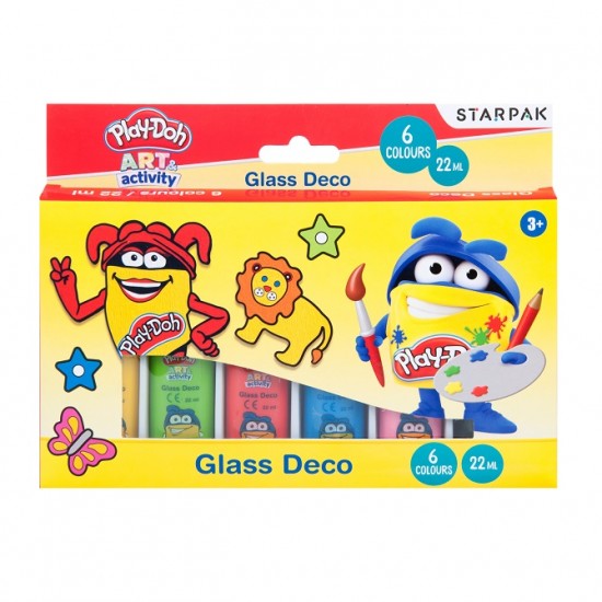 Stikla krāsas Play-Doh Glass Deko 6x22ml 453901