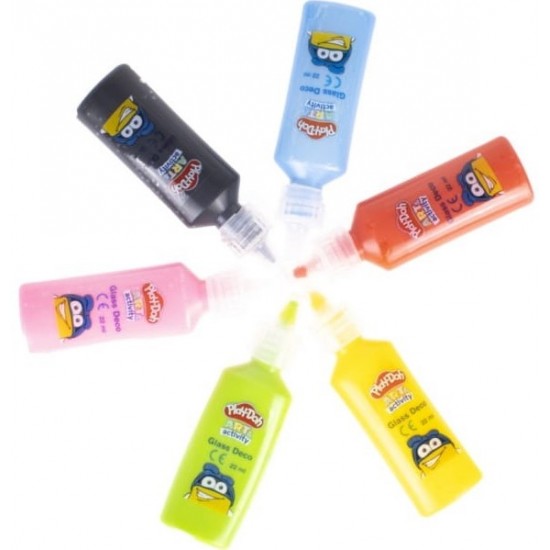 Stikla krāsas Play-Doh Glass Deko 6x22ml 453901