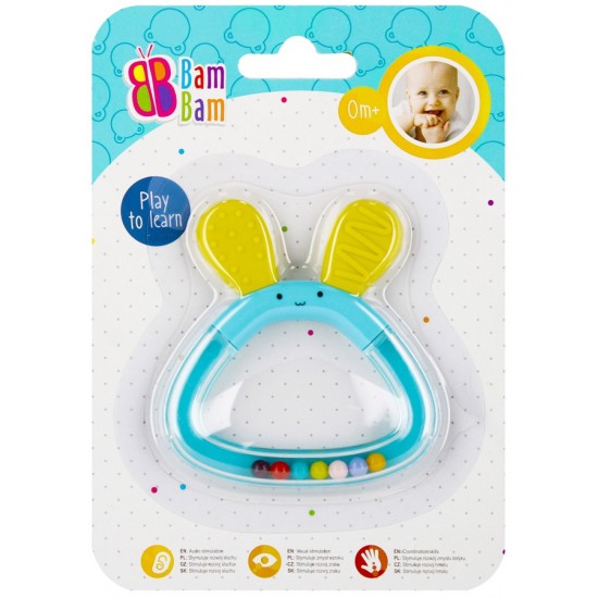 Grabulis - zobgrauznis Bam Bam Rattle Teether Bunny Blue 515069