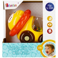 Attīstoša rotaļlieta auto Bam Bam Cartoon Slide Car Lion with Rattle 515230