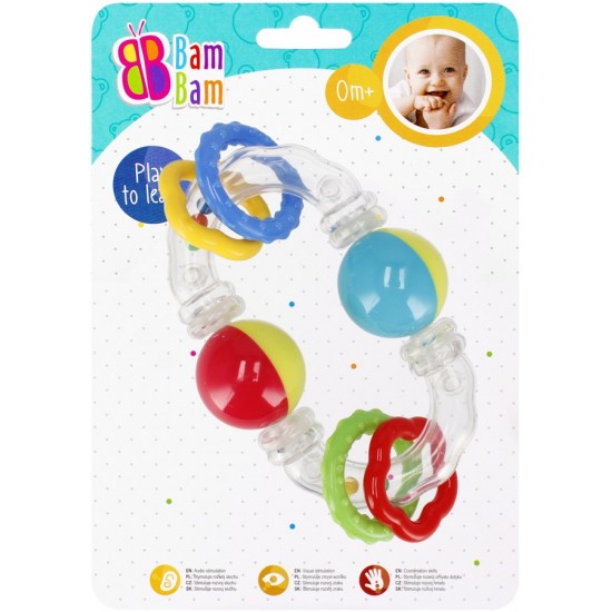 Grabulis - zobgrauznis Bam Bam Rattle Teether Ball 521378
