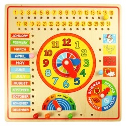Developing wooden toy Big Jigs Calendar and Clock BJ526