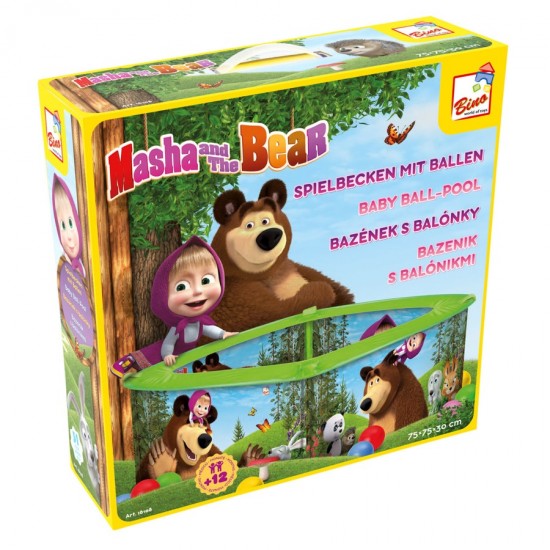 Bērnu bumbu baseins Bino Baby Ball Pool Masha and the Bear 16108
