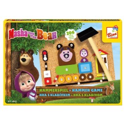 Koka attīstoša spēle ar āmuru un nagliņām Bino Hammerspiel Masha and the Bear 16127