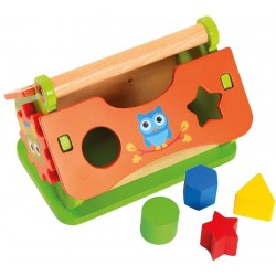 Koka attīstoša rotaļlieta māja motorika Bino Shape Sorting Wooden House 72439