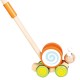 Stumjama koka rotaļlieta ar kātu Bino Push Along Snail Gulliver 81673