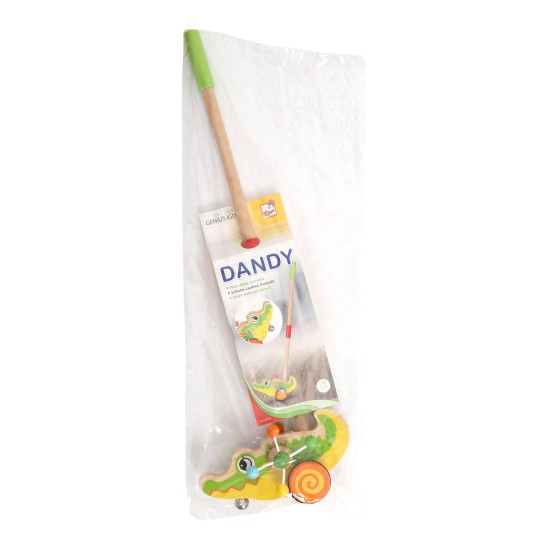 Stumjama koka rotaļlieta ar kātu Bino Push Along Crocodile Dandy 81674