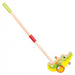 Stumjama koka rotaļlieta ar kātu Bino Push Along Crocodile Dandy 81674