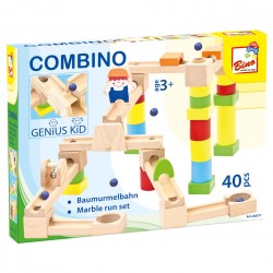 Koka spēle bumbiņu ceļš Bino Marble Run Set Combino 40 pcs 82071