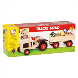 Koka rotaļlieta traktors Bino Tractor With ABC Trailer 82077