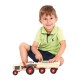 Koka rotaļlieta traktors Bino Tractor With ABC Trailer 82077