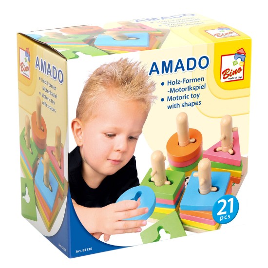 Koka attīstoša spēle Bino Motoric Game with Shapes Amado 82136