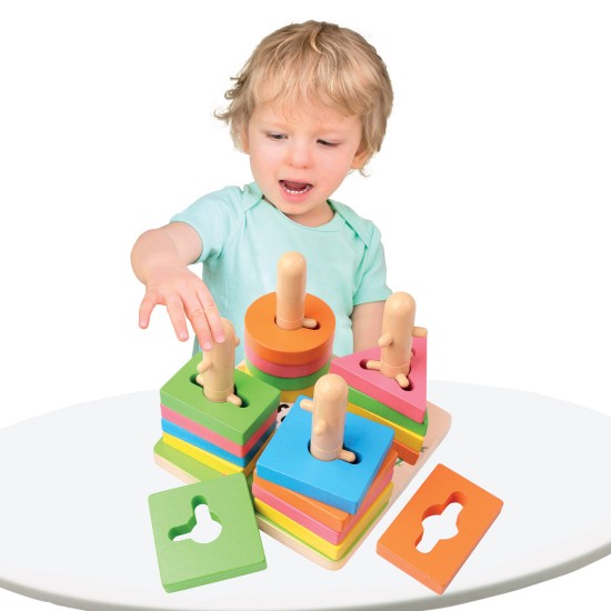 Koka attīstoša spēle Bino Motoric Game with Shapes Amado 82136