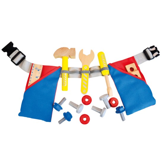 Koka rotaļlieta instrumenti ar jostu Bino Tools with Belt 82150