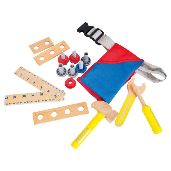 Koka rotaļlieta instrumenti ar jostu Bino Tools with Belt 82150