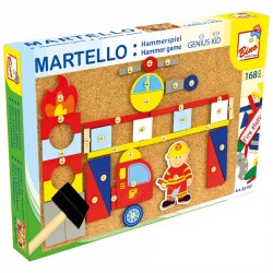 Koka attīstoša spēle ar āmuru un nagliņām Bino Hammer Game Martello 82197