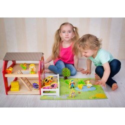 Koka rotaļlietu saimniecība ar dzīvniekiem Bino Farm with Animals 82222