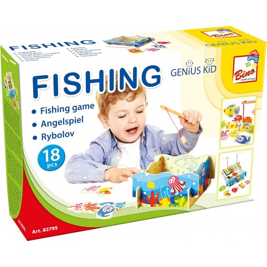 Koka spēle makšķerēšana zivtiņas ar magnētiem Bino Fishing Game 82795