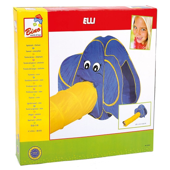 Bērnu rotaļu telts + tunelis Bino Kids Tent with Tunnel Elephant 82807