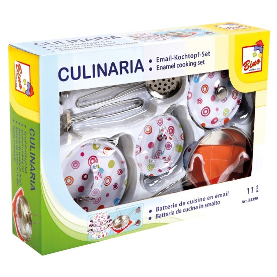 Leļļu trauki Bino Email-Kochtopf-Set 11 tlg. 83390