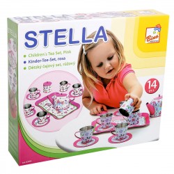 Trauku komplekts - tējas komplekts Bino Children's Tea Set Pink Stella 83394