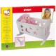Koka rotaļlietu šūpuļgulta lellei ar gultas veļu Bino Doll Cradle With Bedding 83699