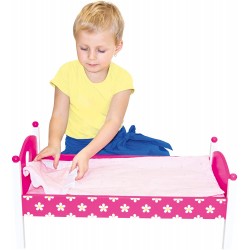 Wooden toy Bino Doll Bed including Bedding 83700