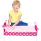 Koka rotaļlieta gulta lellei ar gultas veļu Bino Doll Bed including Bedding 83700