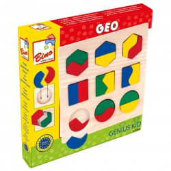 Koka attīstoša puzle - ģeometriskas figūras Bino Geometric Shape Puzzle 84029