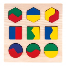 Koka attīstoša puzle - ģeometriskas figūras Bino Geometric Shape Puzzle 84029