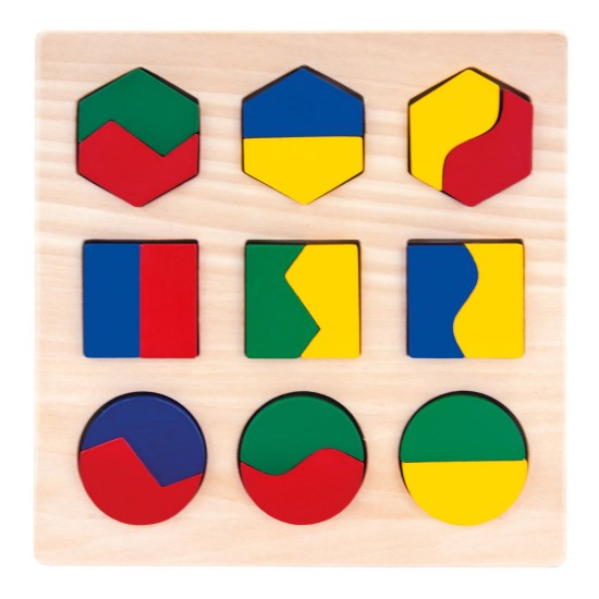 Koka attīstoša puzle - ģeometriskas figūras Bino Geometric Shape Puzzle 84029