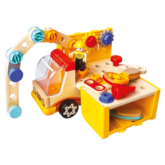 Koka attīstoša mašīna Bino Multifunctional Car with Tools 84090
