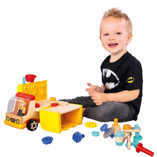 Koka attīstoša mašīna Bino Multifunctional Car with Tools 84090