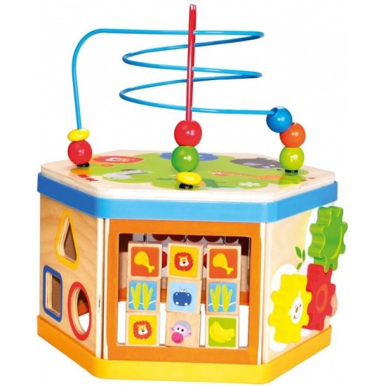 Koka attīstoša rotaļlieta motorika Bino Activity Toy 7 in 1 84186