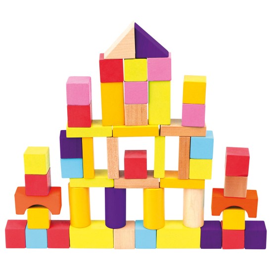 Koka attīstoša rotaļlieta klucīšu komplekts Bino Cubes 50 pcs 84204