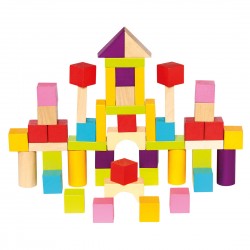 Koka attīstoša rotaļlieta klucīšu komplekts Bino Cubes 50 pcs 84204