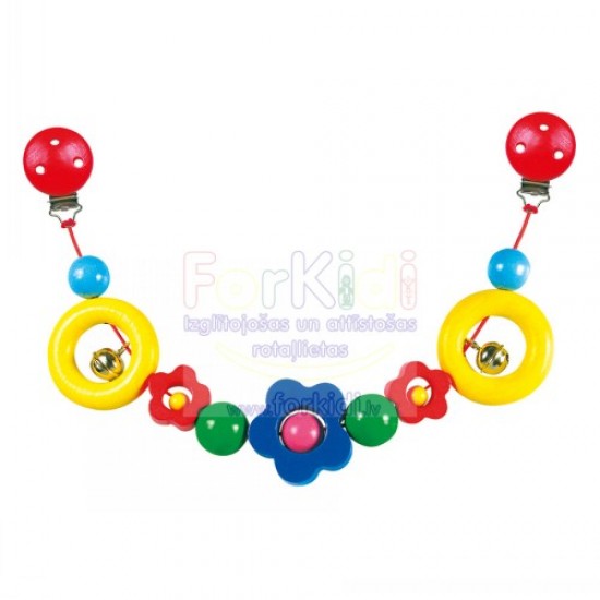 Koka piekarama rotaļlieta ratiem Bino Pram Toy Flora 86527