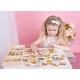 Koka attīstoša spēle puzle Bino Puzzle Put on Clothing Family 88016