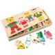 Koka attīstoša spēle puzle Bino Puzzle Put on Clothing Family 88016