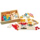 Koka attīstoša spēle puzle Bino Puzzle Put on Clothing Lea and Otto 88023