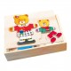 Koka attīstoša spēle puzle Bino Puzzle Put on Clothing Lea and Otto 88023