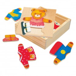 Koka attīstoša spēle puzle Bino Puzzle Berta Put on Clothing 88048