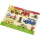 Koka attīstoša puzle Bino Wooden Puzzle Cars 88060