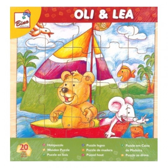 Koka attīstoša puzle Bino Wooden Puzzle Oli&Lea 88089